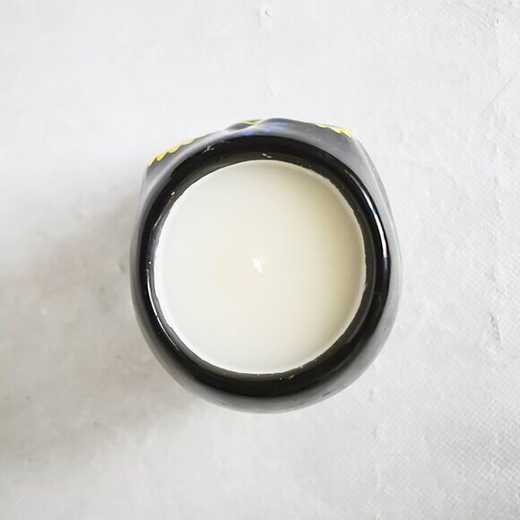 Handmade Day of The Dead Black Skull Candle - Picture 5 of 7